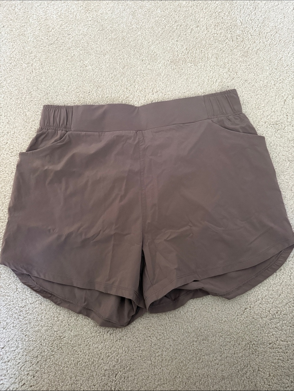 Mono B Women's Athletic Shorts in Taupe Brown